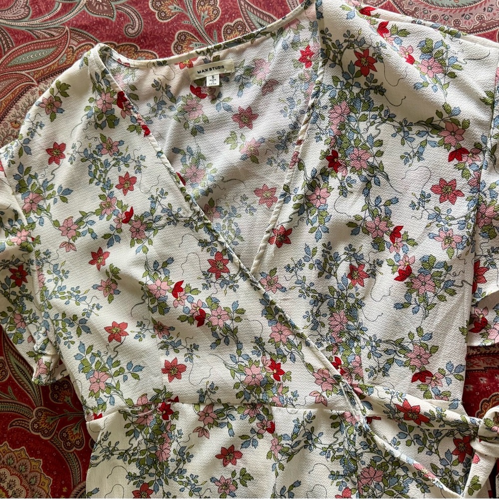 Max Studio Pink Flutter Sleeve Sundress - Picture 3 of 5